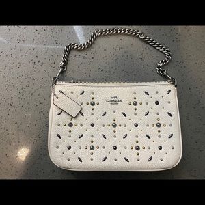 Coach Nolita Wristlet White Studded